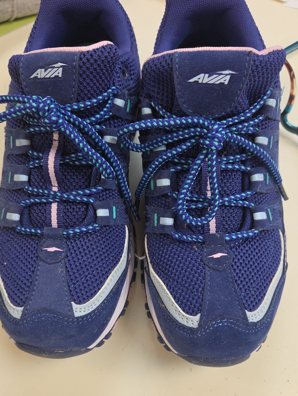 Blue Athletic Sneakers with Pink Lining - Size 7